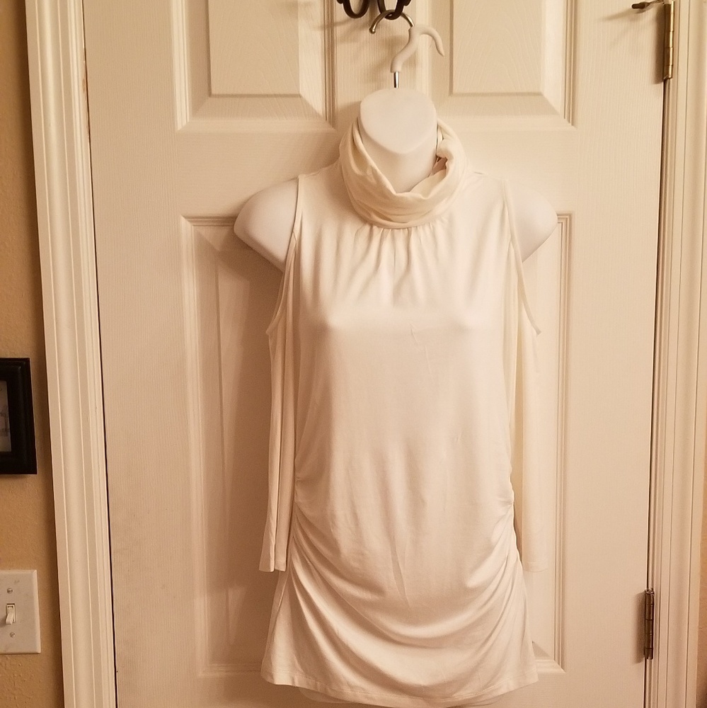 White turtleneck blouse